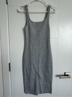 Zara Grey Ribbed Tank Midi Dress